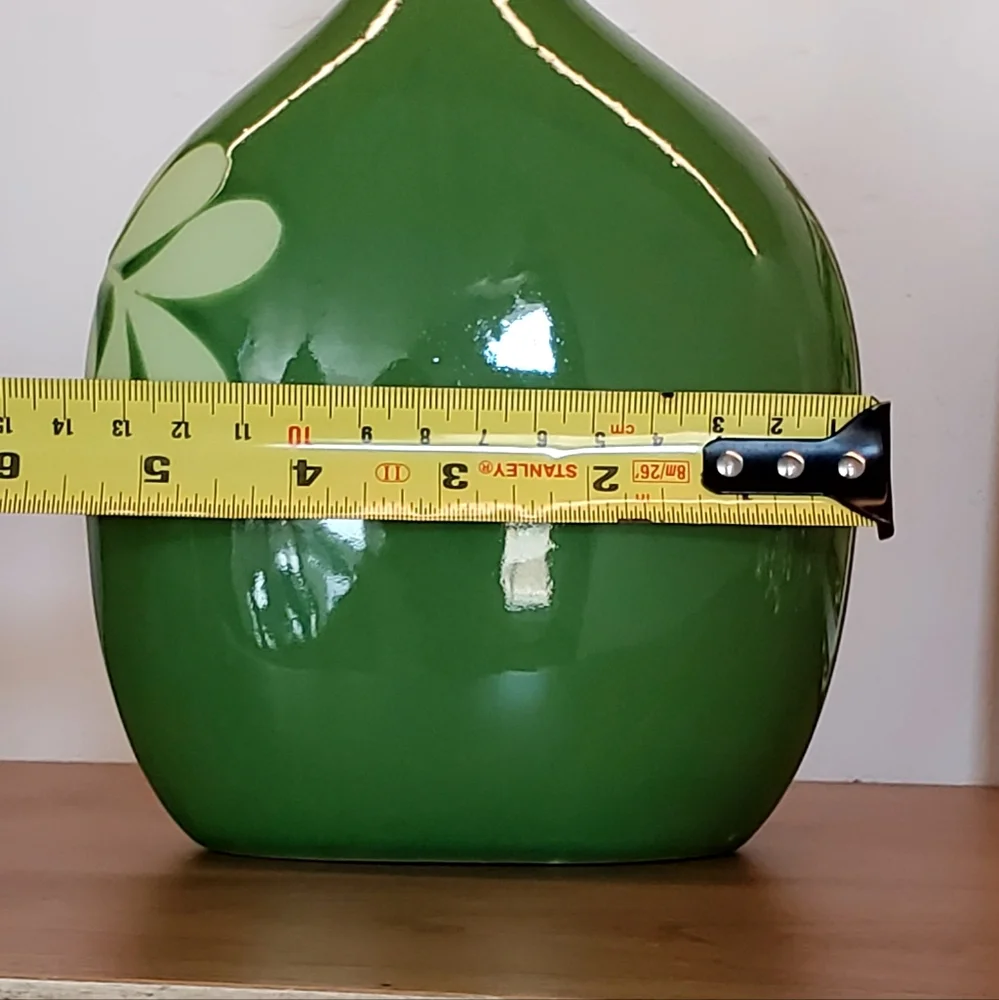 Crate&Barrel Avacado Green Ceramic Vase, 8.5